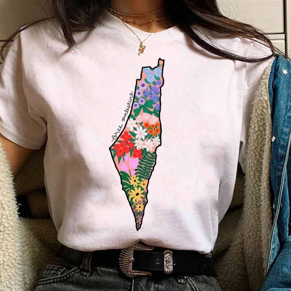 Shortsleeved Cotton Tshirt Show Your Support With Our Committed To Palestine